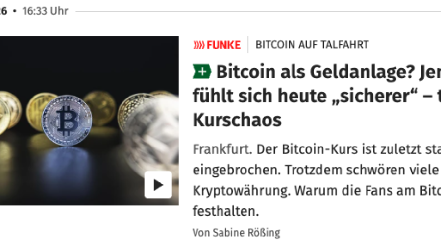 Bitcoin as an investment? Jens feels “safer” today – despite price chaos